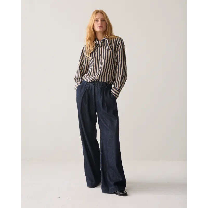Summum-_fall-2026_495_2s3523-12490_3 Summum Blouse 2S3523-12490 Donkerblauw (Marine) 495 Midnight Blue