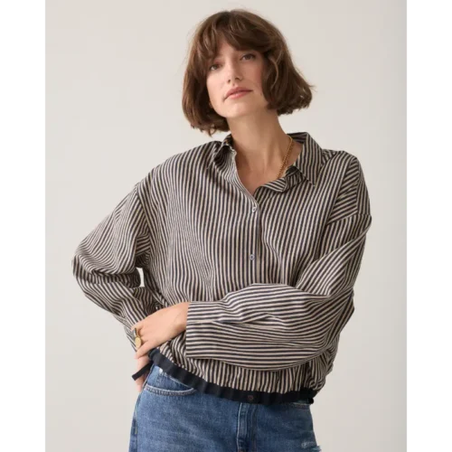 Summum-_fall-2026_495_2s3548-12491 Summum Blouse 2S3548-12491 Donkerblauw (Marine) 495 Midnight Blu