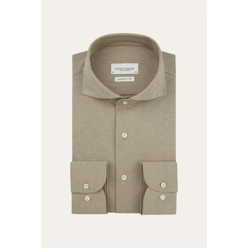 ppxh30022a Caramel1 Profuomo Overhemd PPXH30022A Caramel/Cognac