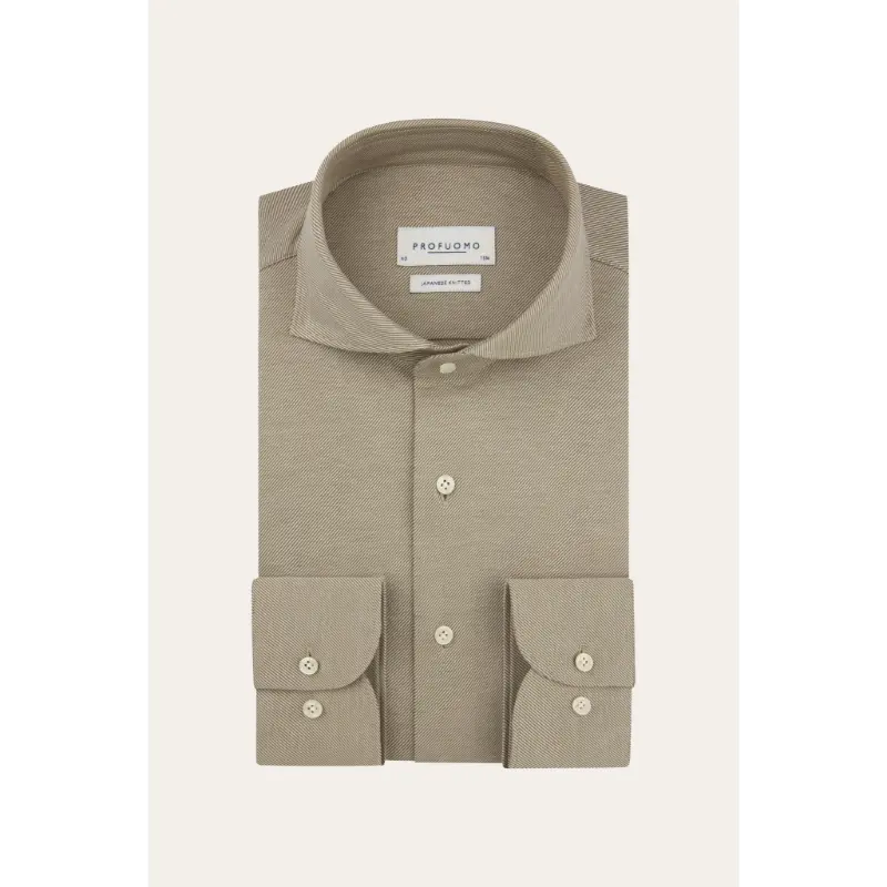 ppxh30022a1 Profuomo Overhemd PPXH30022A Caramel/Cognac