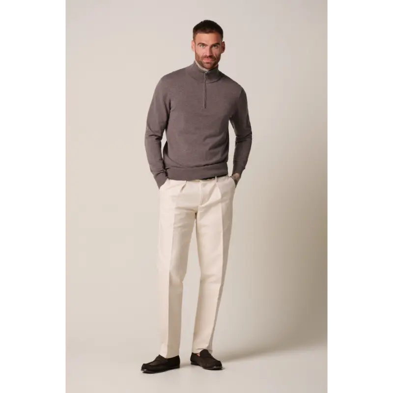 ppxj30002d Aubergine2 Profuomo Halfzip Trui PPXJ30002D Aubergine S