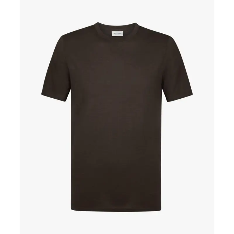Profuomo Heren T-Shirt PPXT10002C Donkerbruin H2