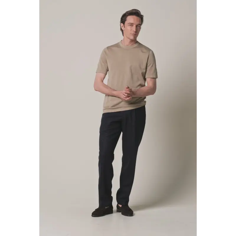 ppxt30005e beige2 Profuomo T-shirt Heren PPXT30005E Beige