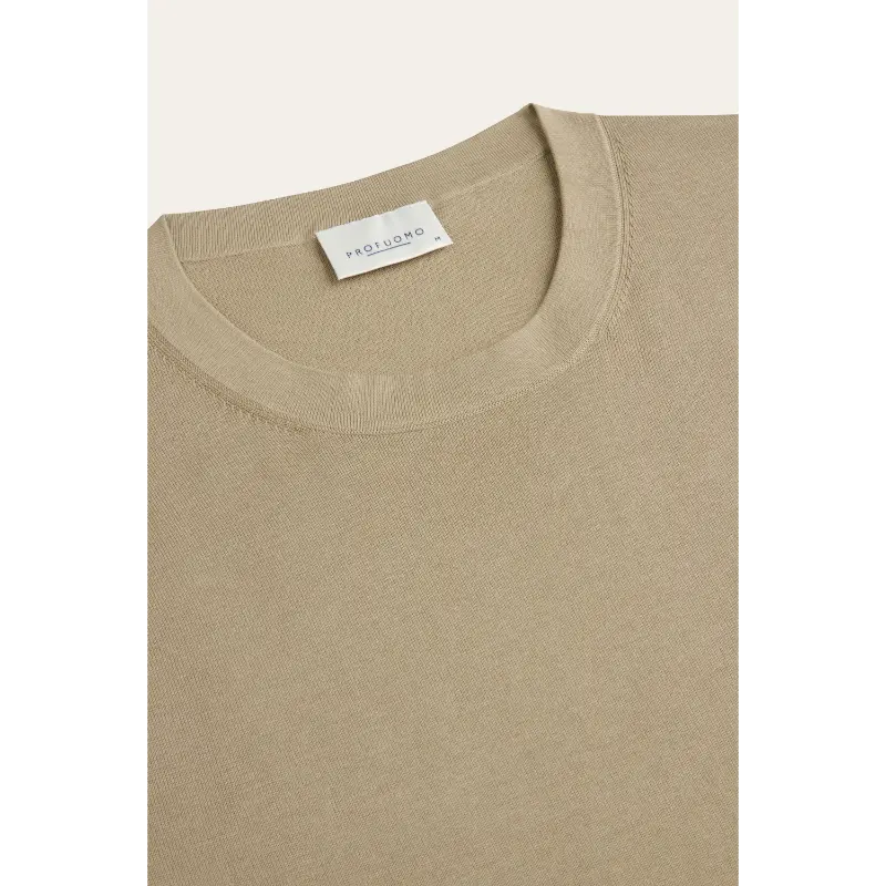 ppxt30005e beige7 Profuomo T-shirt Heren PPXT30005E Beige