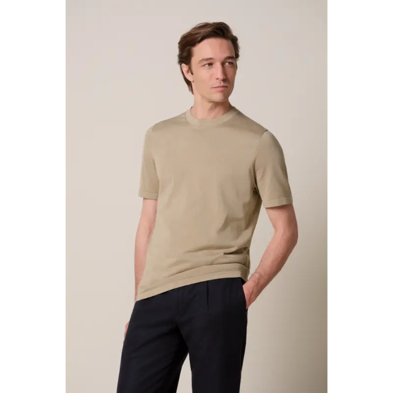 ppxt30005e2 Profuomo T-shirt Heren PPXT30005E Beige